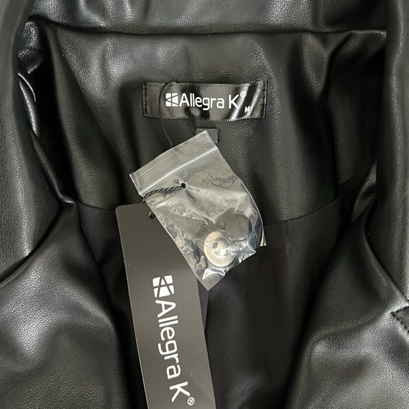 Faux Leather Blazer - Black - Picture 7 of 12